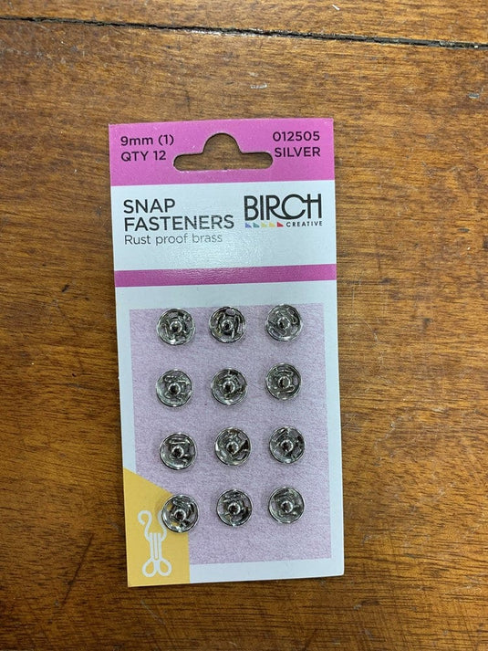 Birch Snap Fasteners (9mm, 12 Pack)