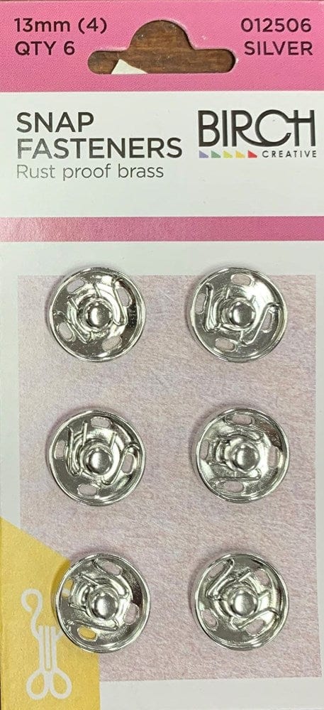 Birch Snap Fasteners (13mm, 6 Pack)