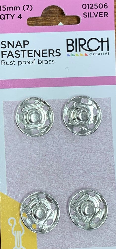 Birch Snap Fasteners (15mm, 4 Pack)
