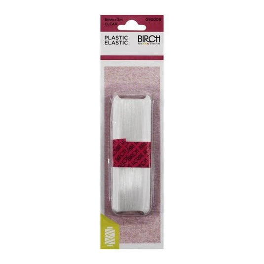 Birch Plastic Elastic Clear 6mm x 3m