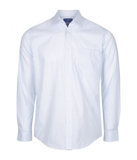 Gloweave Mens Textured Mini Check Long Sleeve Shirt