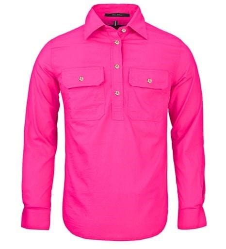 Pilbara Women's Fuchsia Closed Front Long Sleeve Shirt