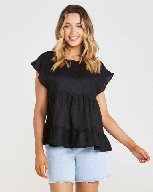 Sass Womens Alina Tiered Top