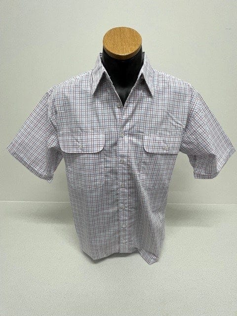 Bisley Mens White Small Check Shirt