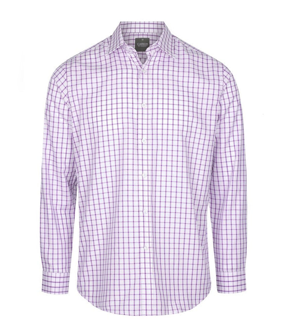 Gloweave Mens Oxford Check Long Sleeve Shirt - Lilac