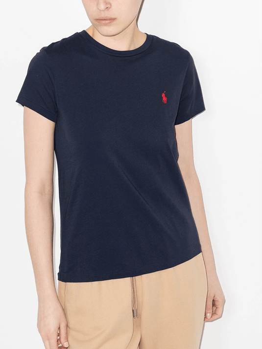 Ralph Lauren Womens Cotton Jersey Crewneck Tee - Navy