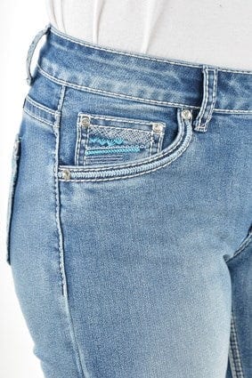Pure Western Womens Criss Cross Relaxed Rider Jean