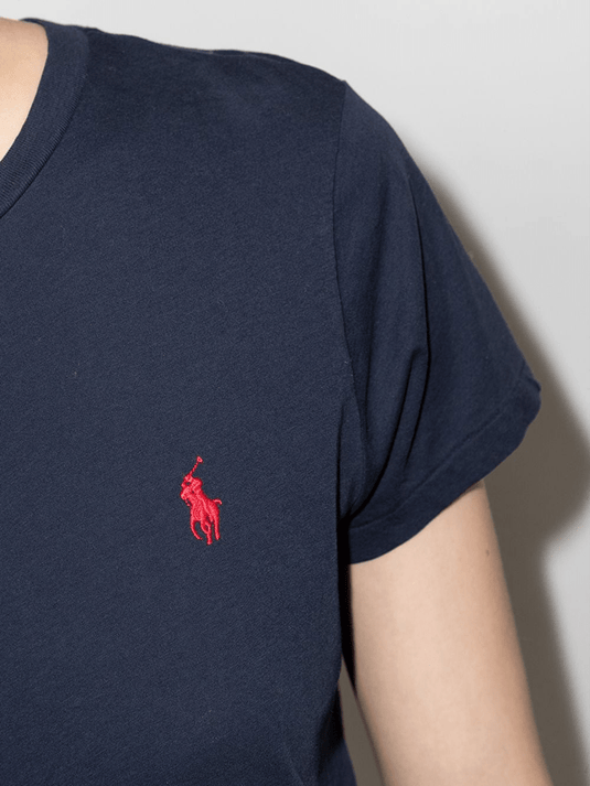 Ralph Lauren Womens Cotton Jersey Crewneck Tee - Navy