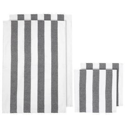 Ladelle Stripe 4 Piece Kitchen Towel & Dishcloth