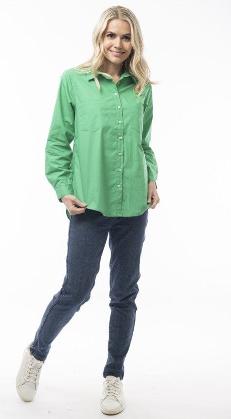 Orientique Womens Poplin Shirt Solid