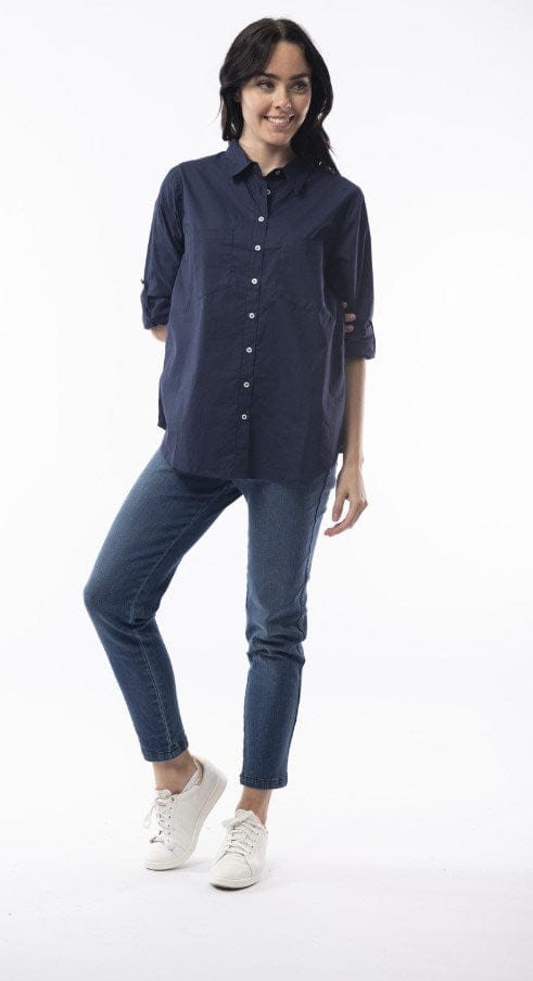 Orientique Womens Poplin Shirt Solid