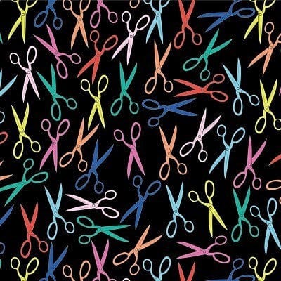 Devonstone Collection Dandelyne Delights - Scissors on Dark - 1m