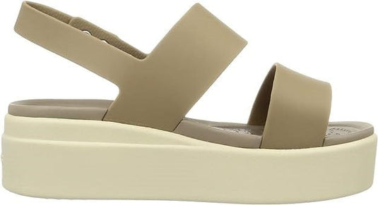 Crocs Womens Brooklyn Low Wedge - Khaki/Bone