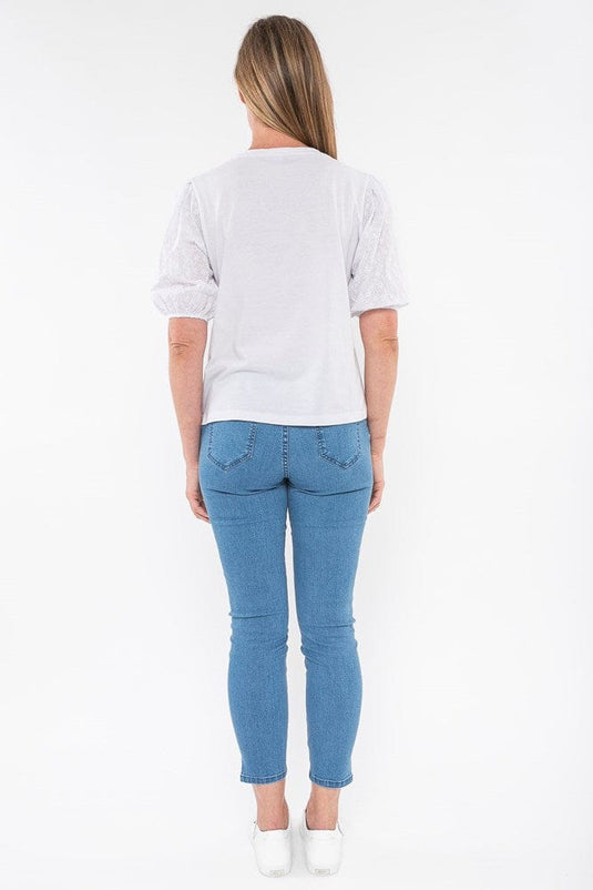 Jump Womens Broderie Short Sleeve Tee