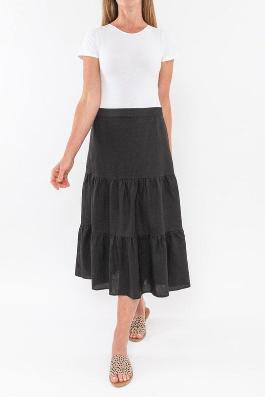 Jump Womens Tiered Linen Skirt