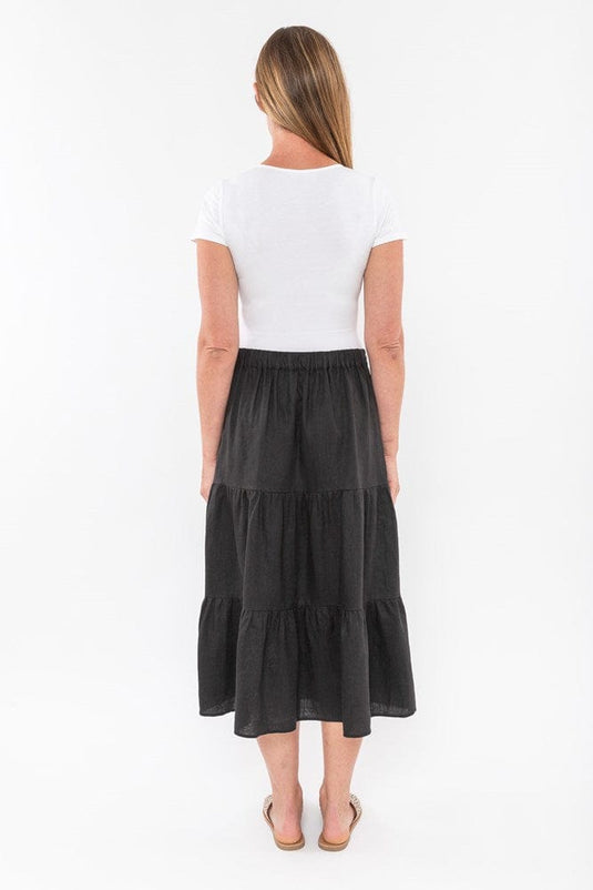 Jump Womens Tiered Linen Skirt