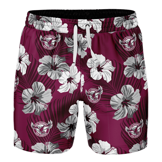 NRL Mens Aloha Volley Swim Shorts - Sea Eagles