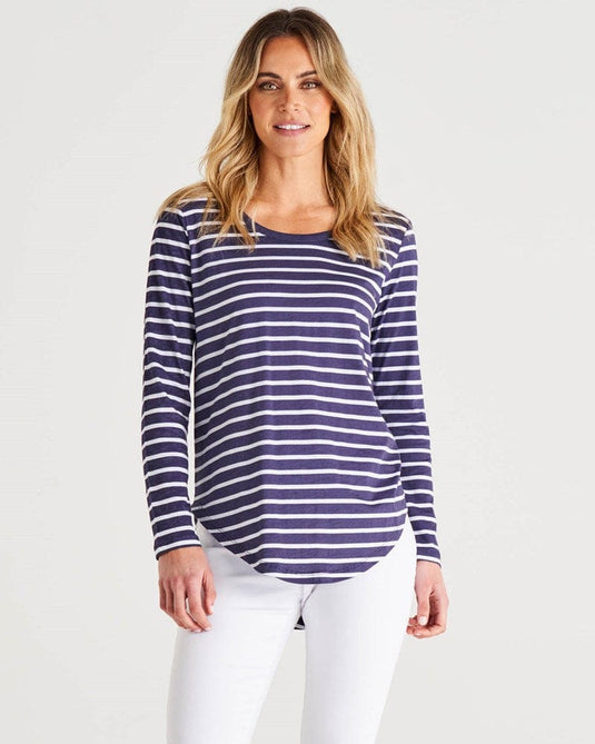 Betty Basics Megan Long Sleeve Cotton Top