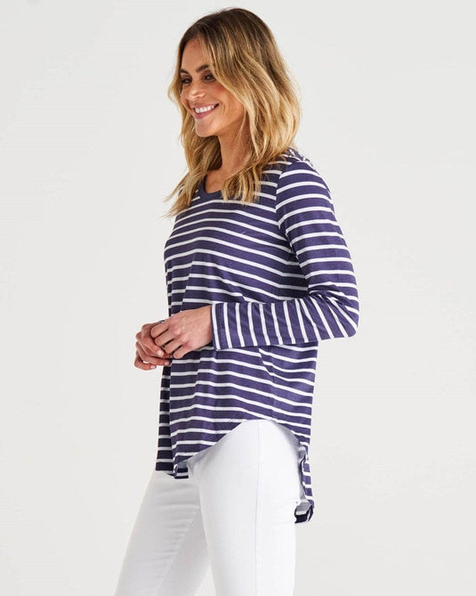Betty Basics Megan Long Sleeve Cotton Top