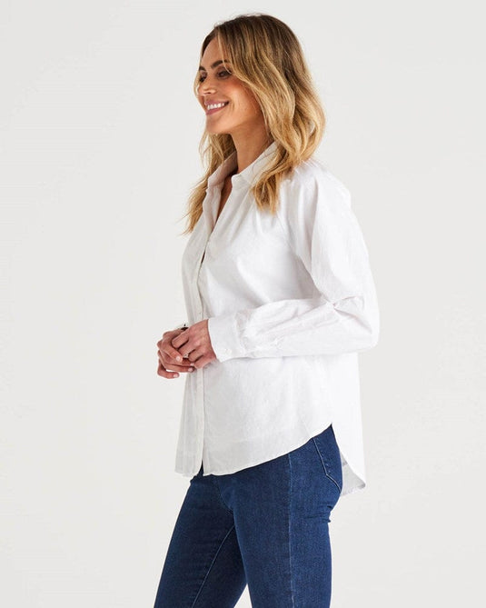 Betty Basics Jackie Relaxed Fit Cotton Shirt