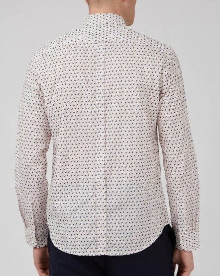 Ben Sherman Mens Long Sleeve Dash Print Shirt
