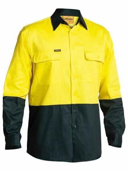 Bisley 2 Tone  Hi Vis Drill Shirt - Long Sleeve