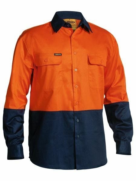 Bisley 2 Tone  Hi Vis Drill Shirt - Long Sleeve