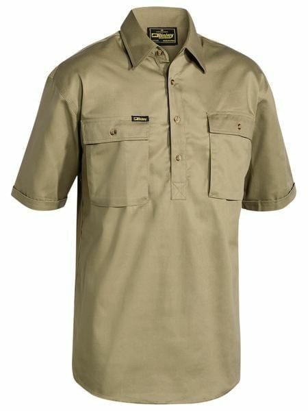 Bisley Closed Front Cotton  Drill Shirt - Short Sleeve