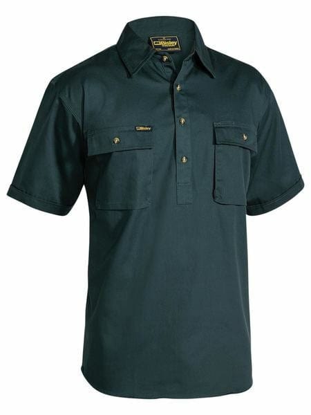 Bisley Closed Front Cotton  Drill Shirt - Short Sleeve