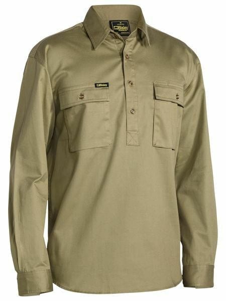 Bisley Closed Front Cotton  Drill Shirt - Long Sleeve