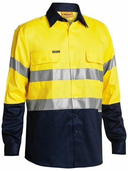 Bisley 2 Tone  Hi Vis Shirt 3M Tape - Long Sleeve