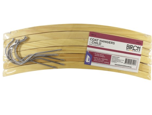 Birch Coat Hangers - pack of six (child sized)