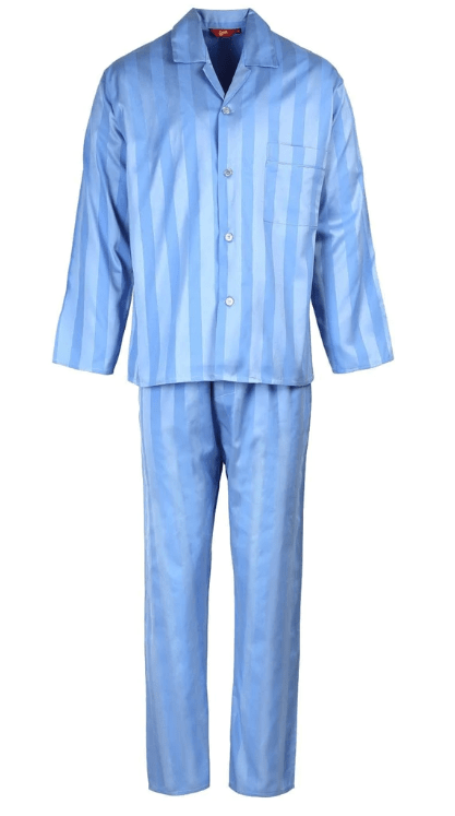 Contare Mens Satin Stripe - Long Leg Pyjama Set