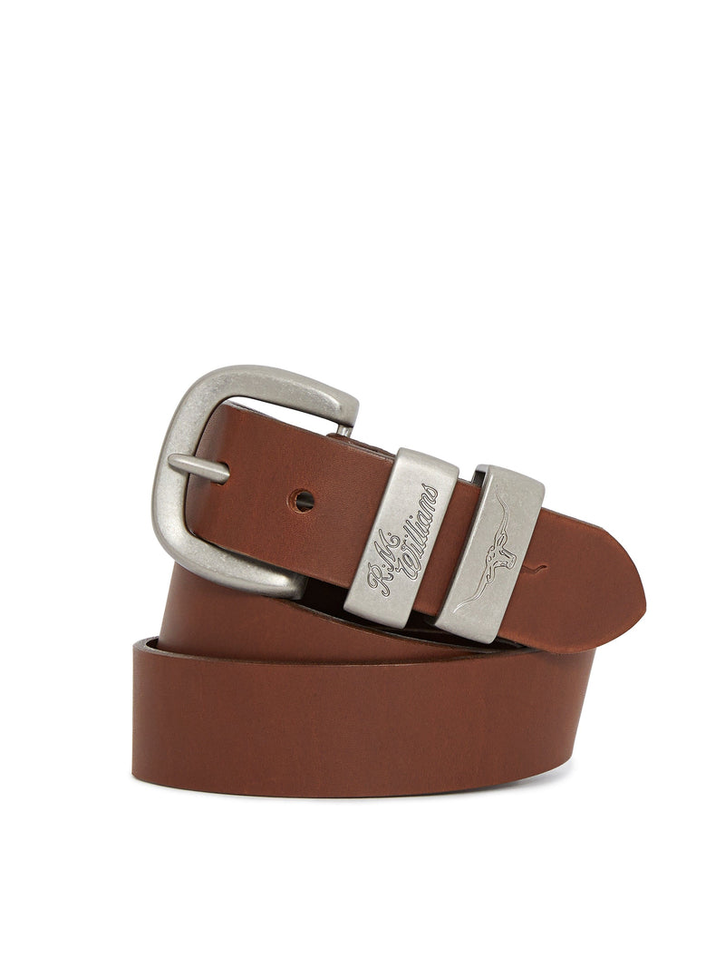Load image into Gallery viewer, RM Williams 1 1/2" 3 Piece Solid Hide Belt (Silver)