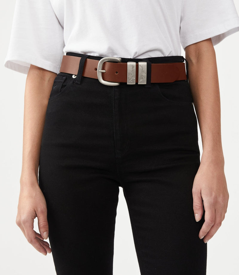 Load image into Gallery viewer, RM Williams 1 1/2" 3 Piece Solid Hide Belt (Silver)
