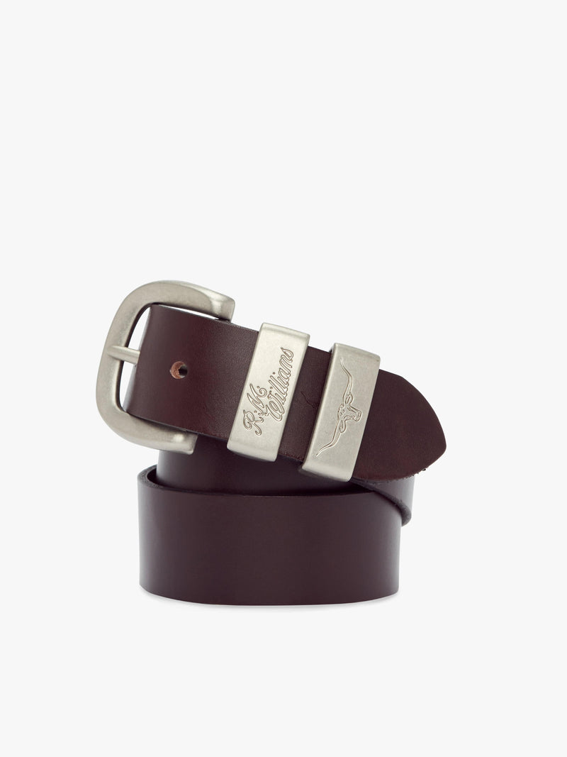 Load image into Gallery viewer, RM Williams 1 1/2" 3 Piece Solid Hide Belt (Silver)