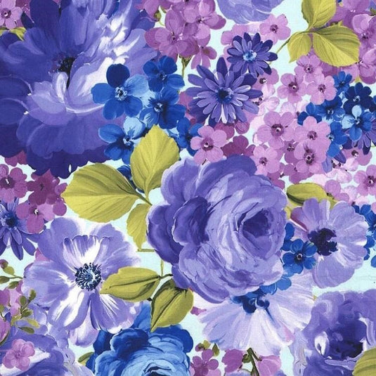 Michael Miller Fantasy Blooms Violet Fabric - 1m