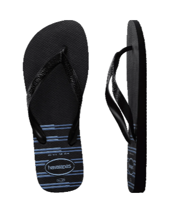 Havaianas Mens Top Basic Black & Blue Thongs