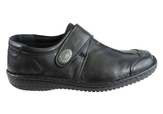 Cabello Comfort Womens Leather Adjustable Wide Fit Shoes