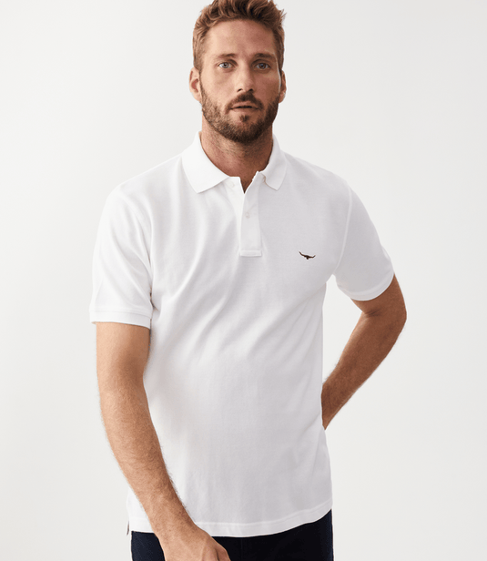 RM Williams Rod Polo (White & Grey)