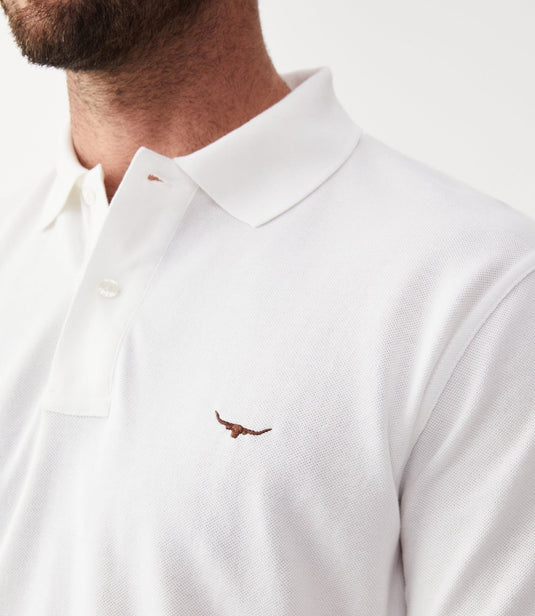 RM Williams Rod Polo (White & Grey)