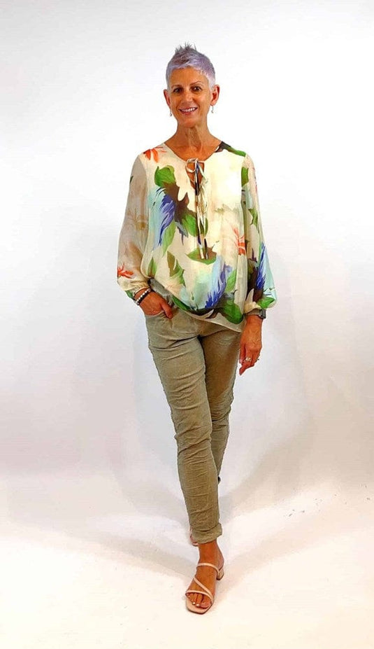 La Strada Womens V Neck Tide Top