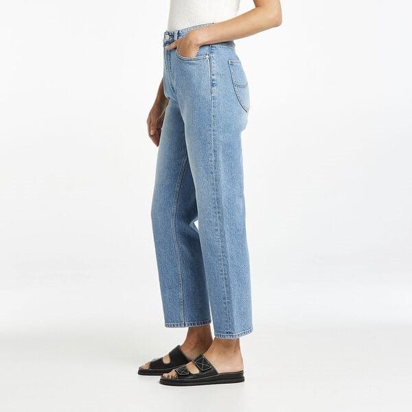 Lee Womens Hourgrass High Straight Virtue Blue Jeans