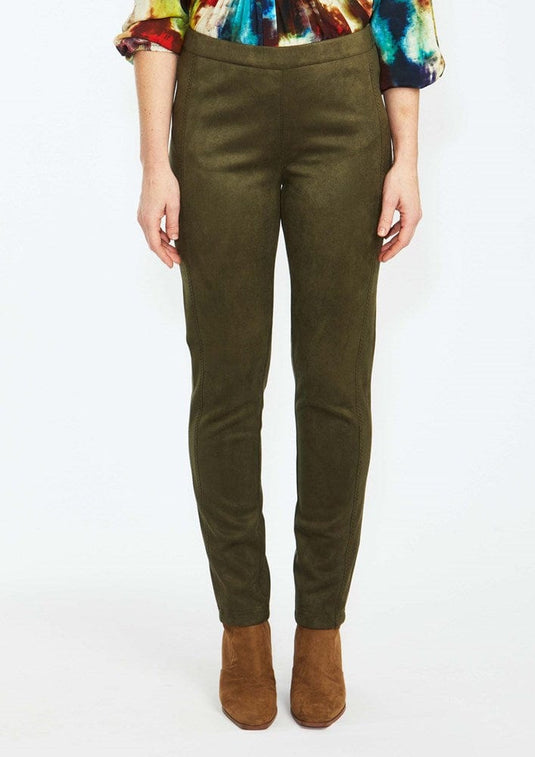 Ping Pong Womens Faux Suede Leggings - Khaki