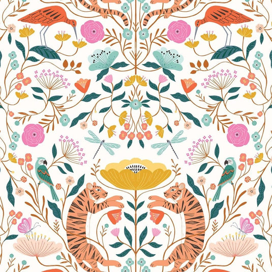Dashwood Studios Our Planet  Fabric - Tigers White - 1m
