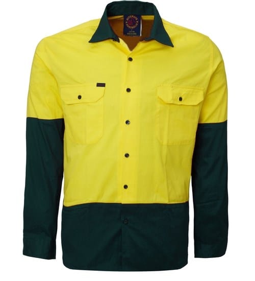 Mens Open Front 2 Tone L/S Shirt