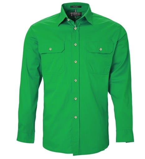Ritemate Mens Pilbara Open Front L/S Shirt
