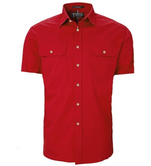 Ritemate Mens Pilbara Open Front S/S Shirt