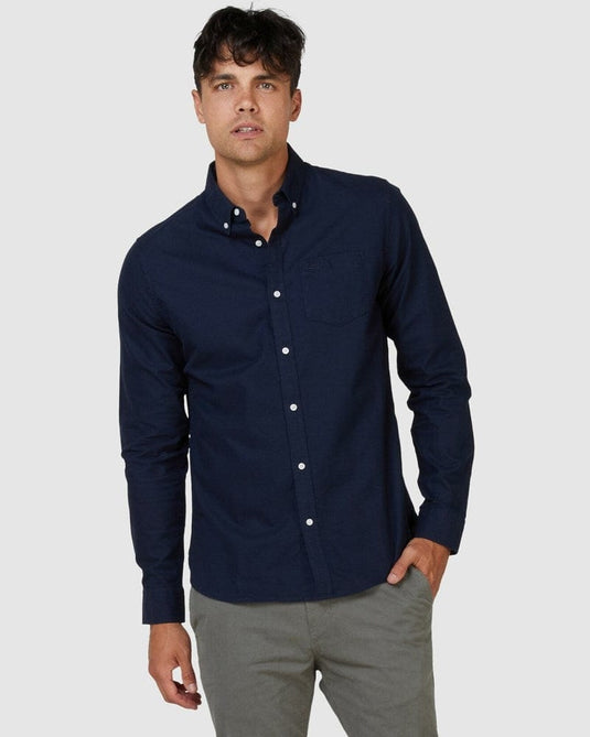 Superdry Mens Classic University Oxford Shirt - Navy