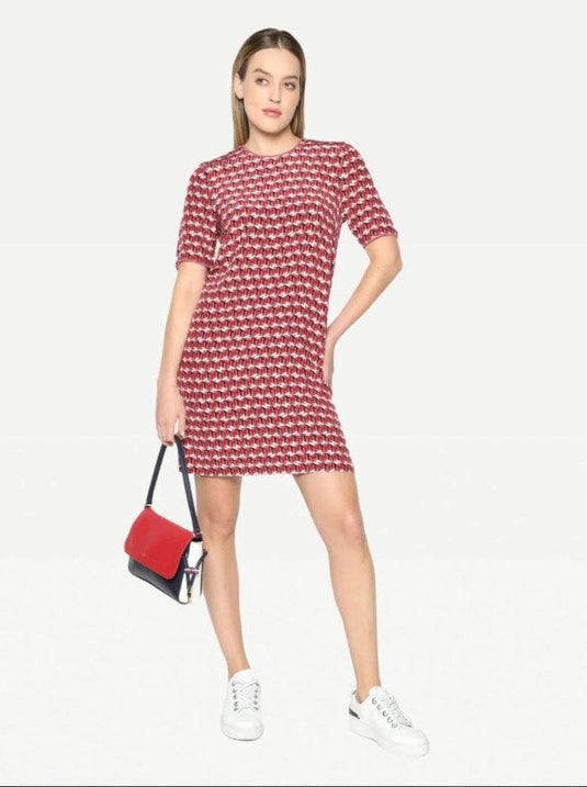 Tommy Hilfiger Womens Short Sleeve Shift Knee Dress